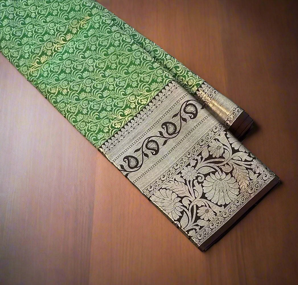 GREEN PURE KANJIVARAM SILK SAREE PREMIUM
