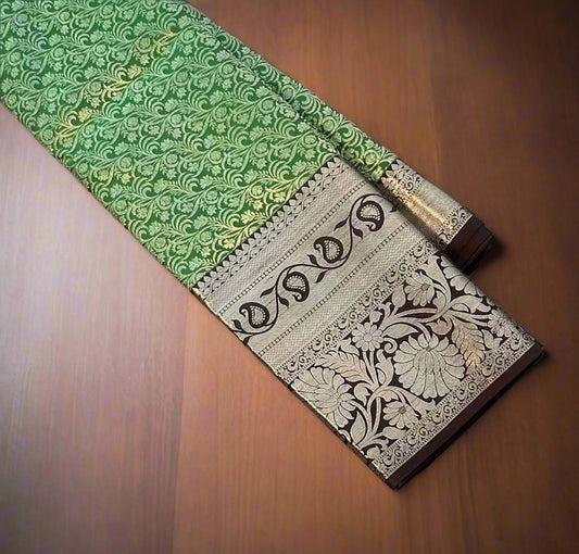 GREEN PURE KANJIVARAM SILK SAREE PREMIUM