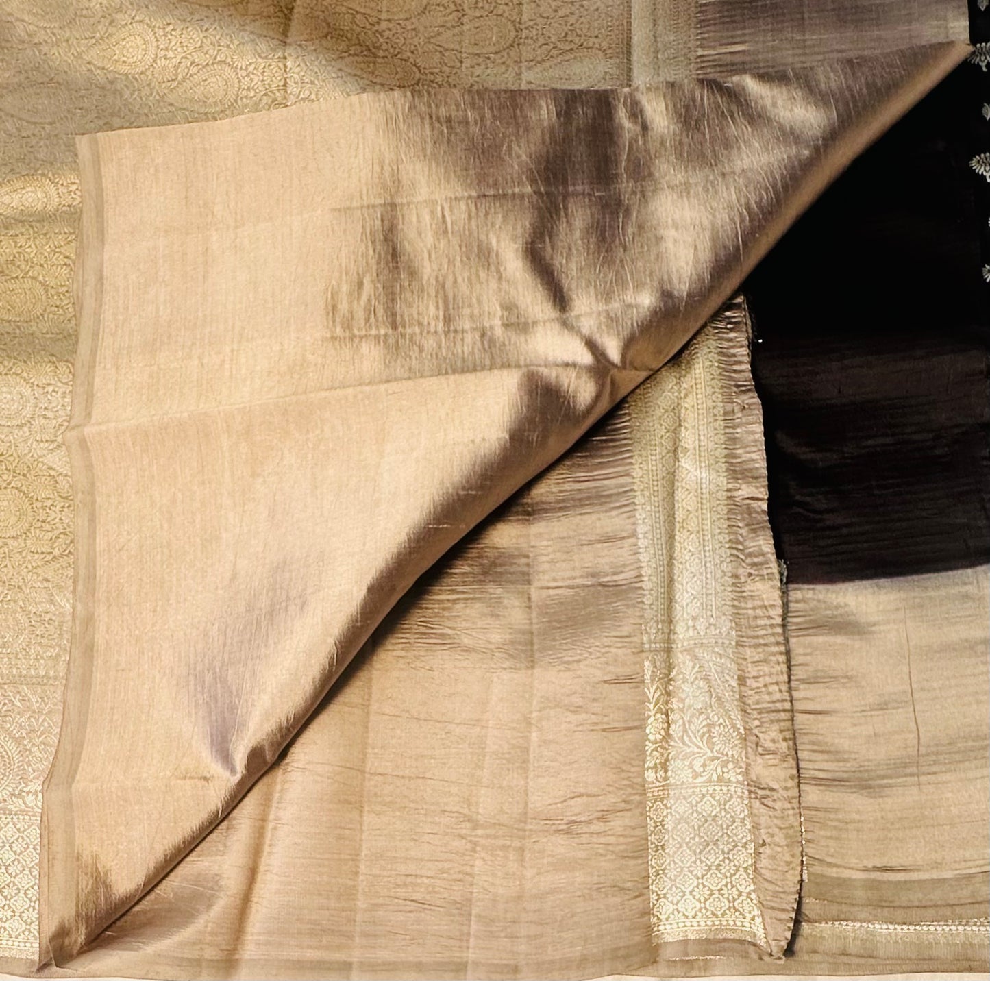 BLACK BANARAS RAW MANGO SAREE