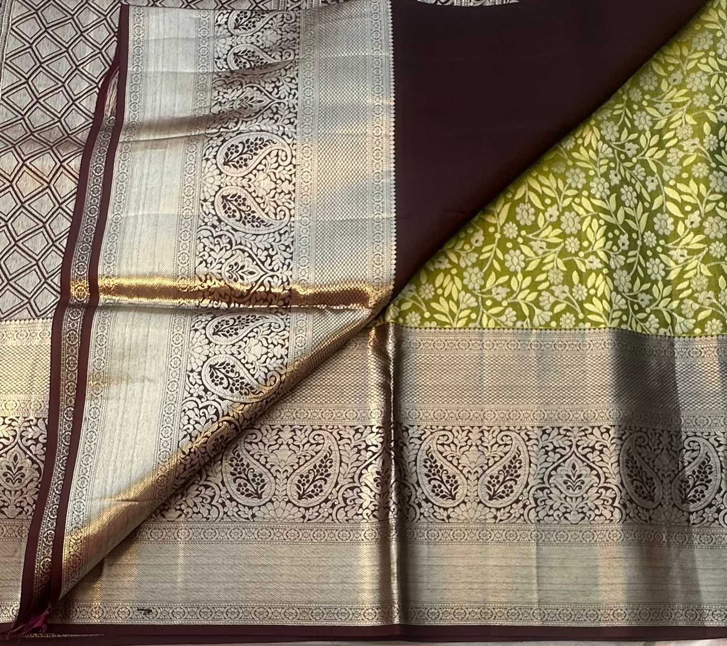 MEHENDI GREEN PURE  KANJIVARAM SILK SAREE PREMIUM