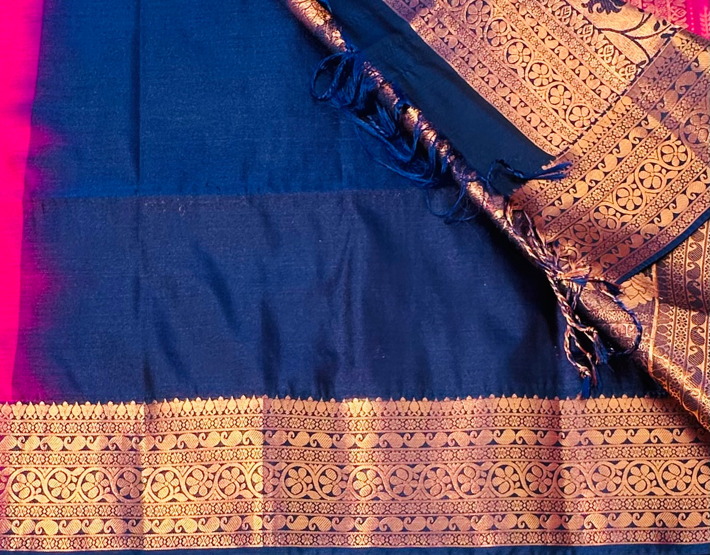 DARK PINK KANJIVARAM SILK SAREE