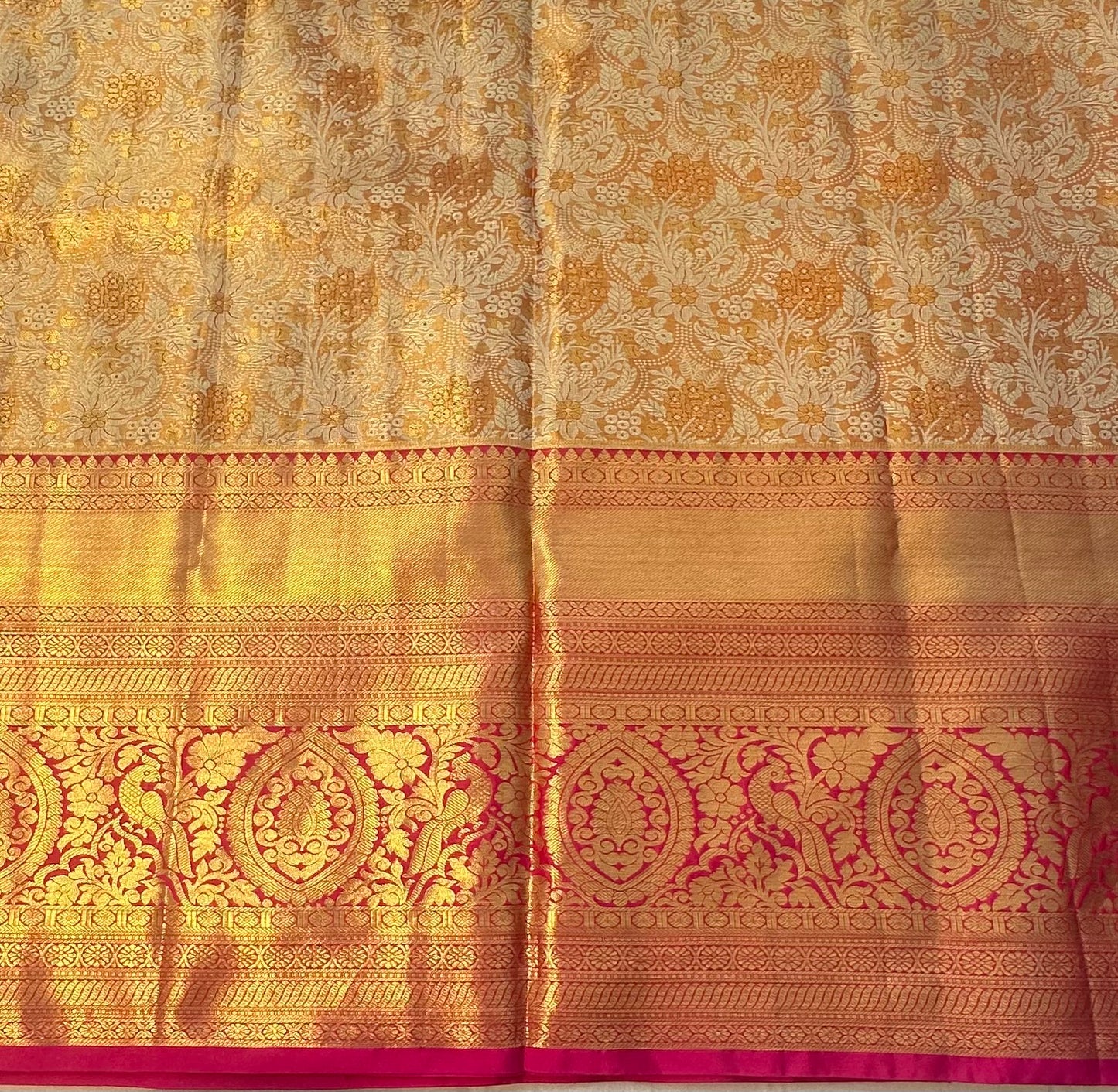 ORANGE GOLD KANJIVARAM SILK