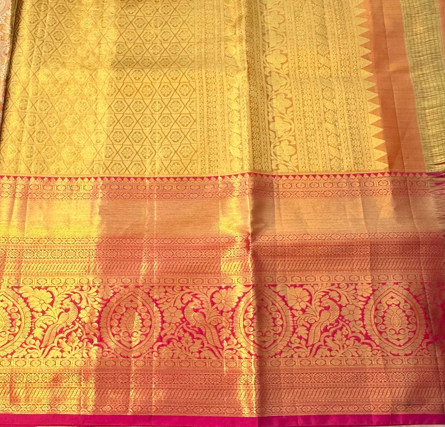 ORANGE GOLD KANJIVARAM SILK