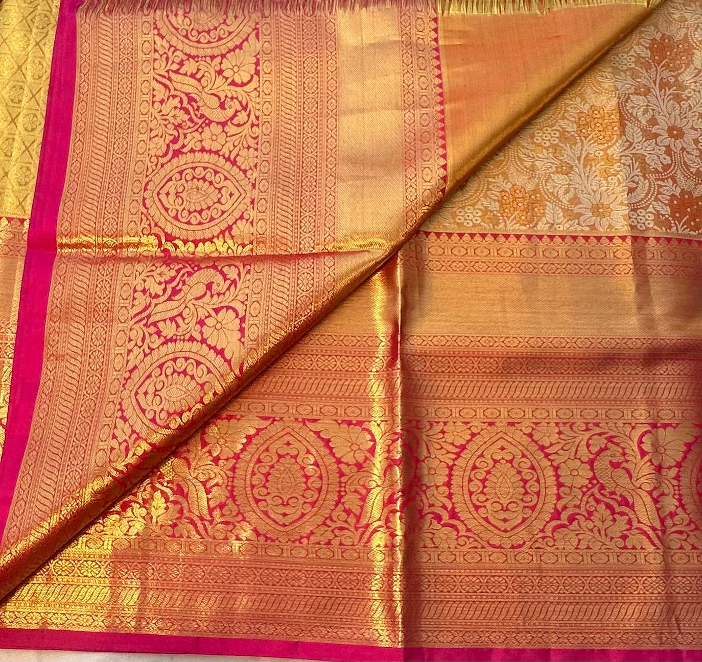 ORANGE GOLD KANJIVARAM SILK