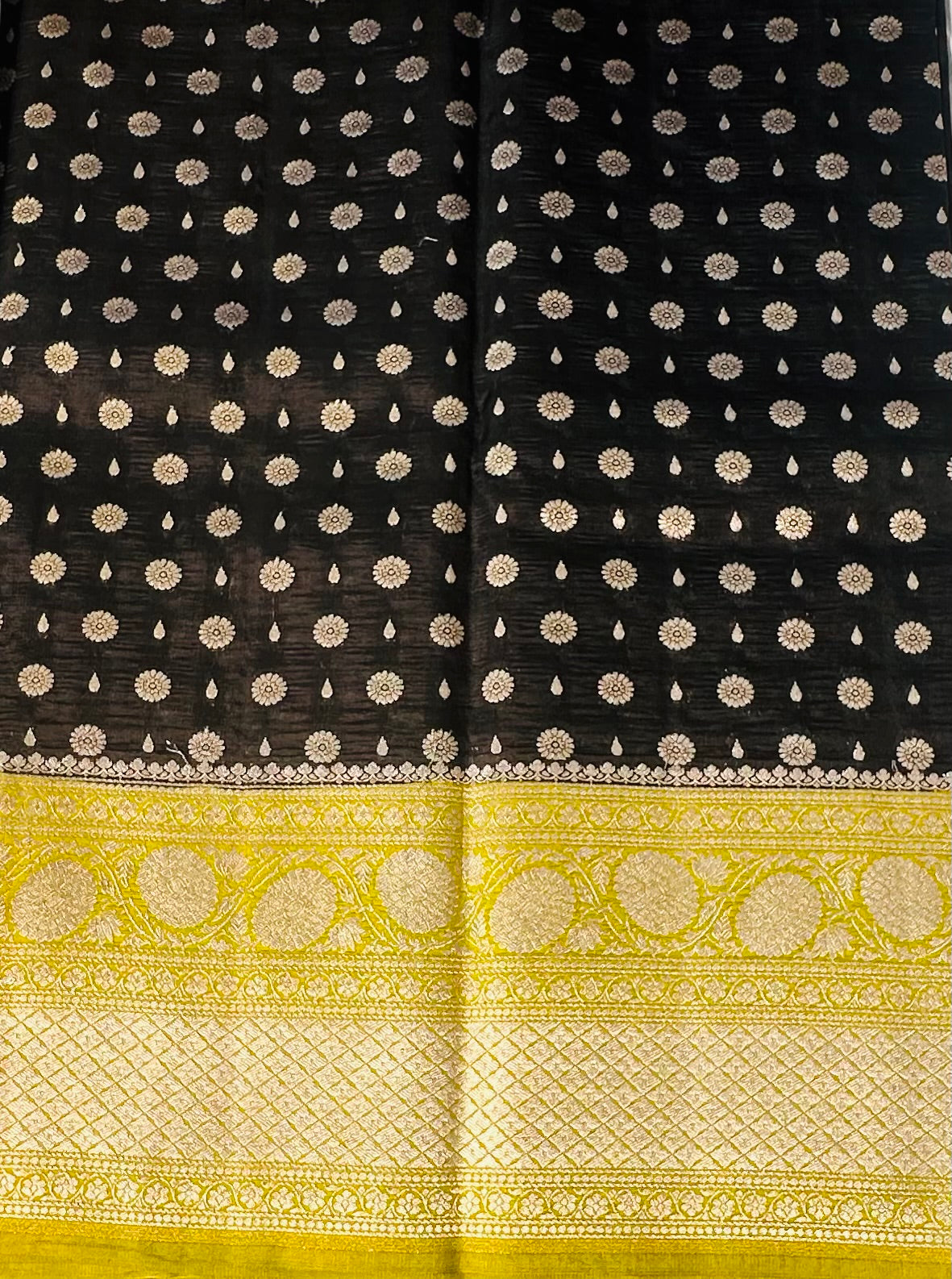 BLACK BANARAS RAW MANGO SAREE