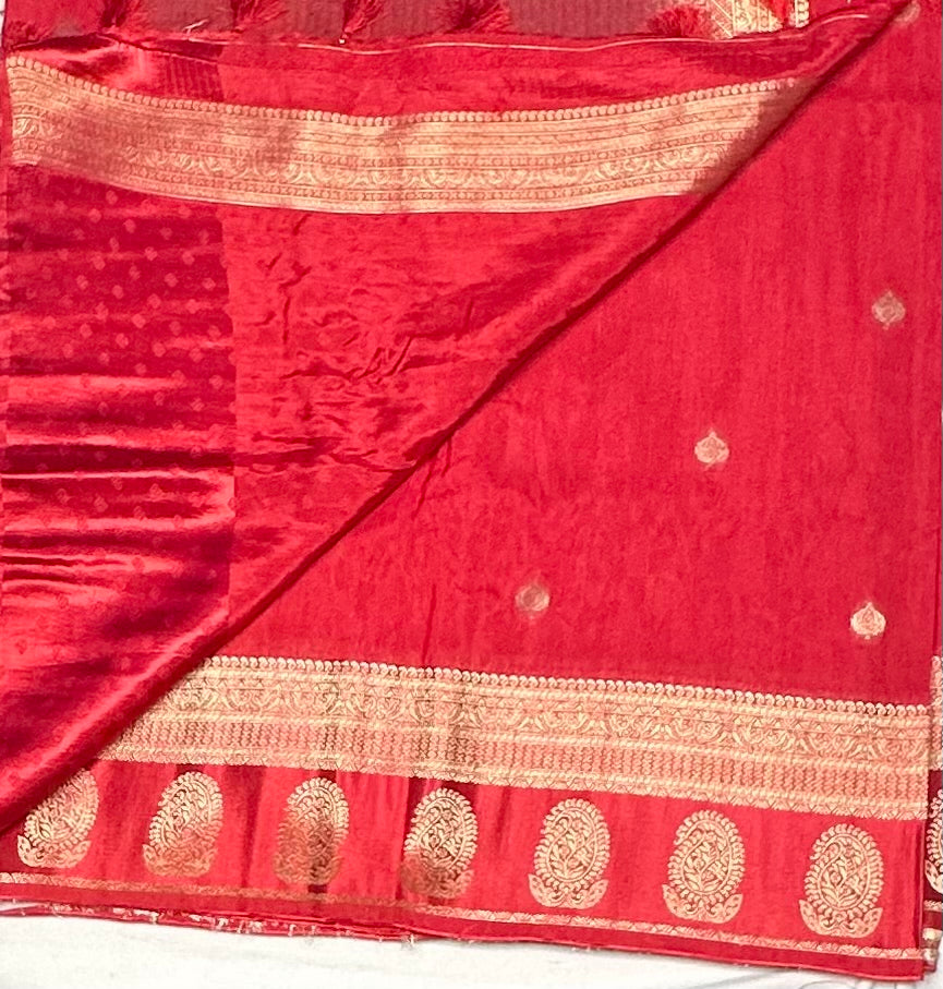 RED BANARAS CRAPE