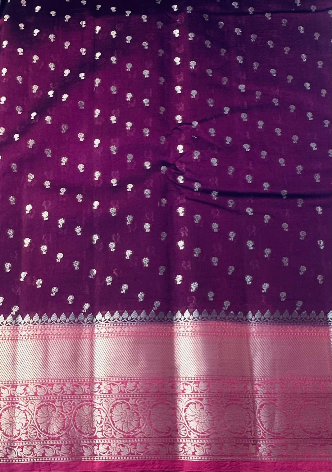 PURPLE ND ONION PINK  BANARAS  FANCY SAREE