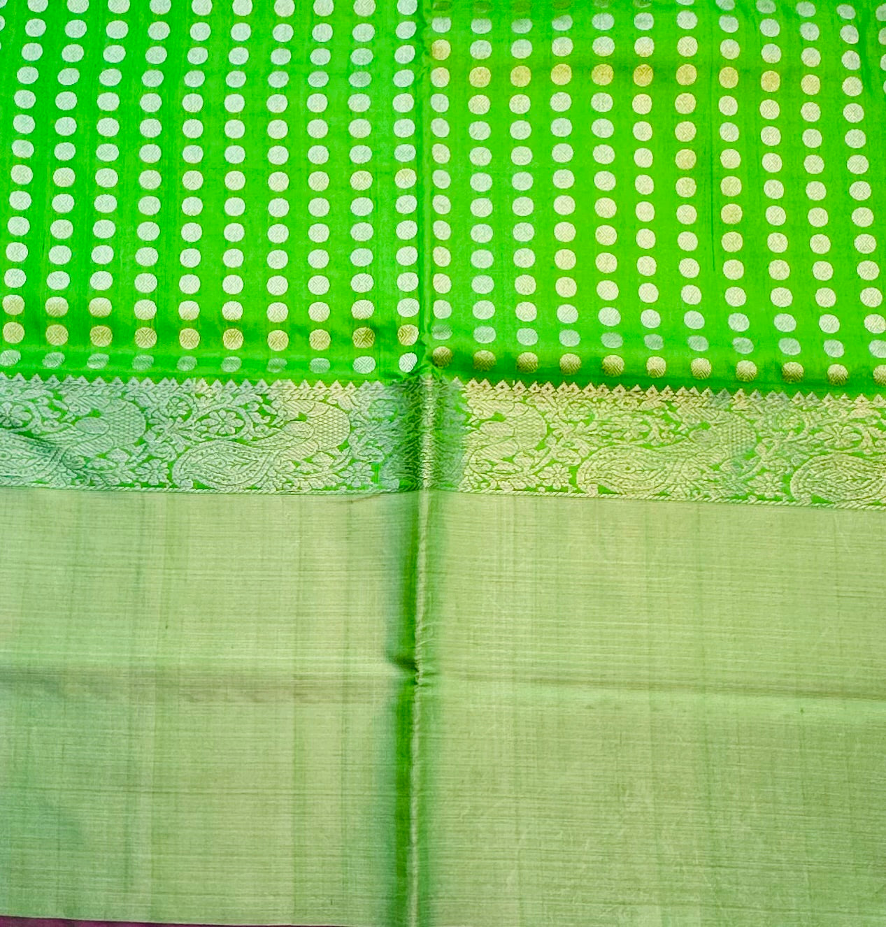 PARROT GREEN ND PINK VENKATAGIRI SILK SAREE