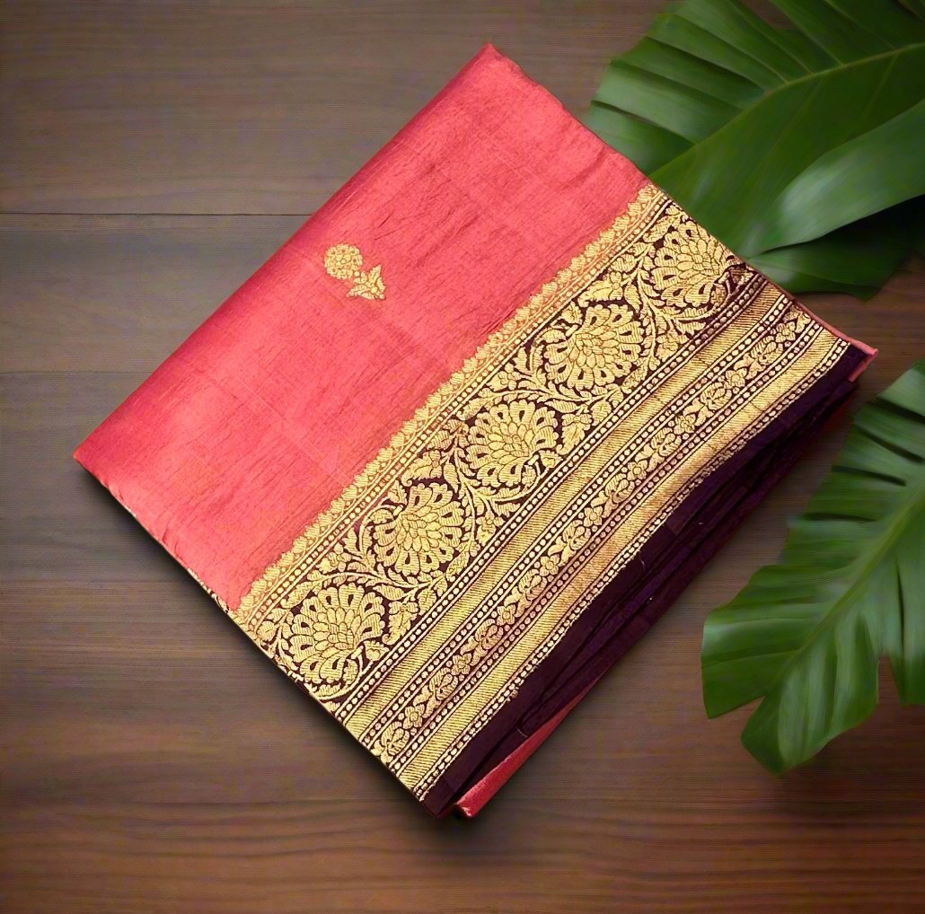 PINK BANARAS PURE RAW MANGO SAREE