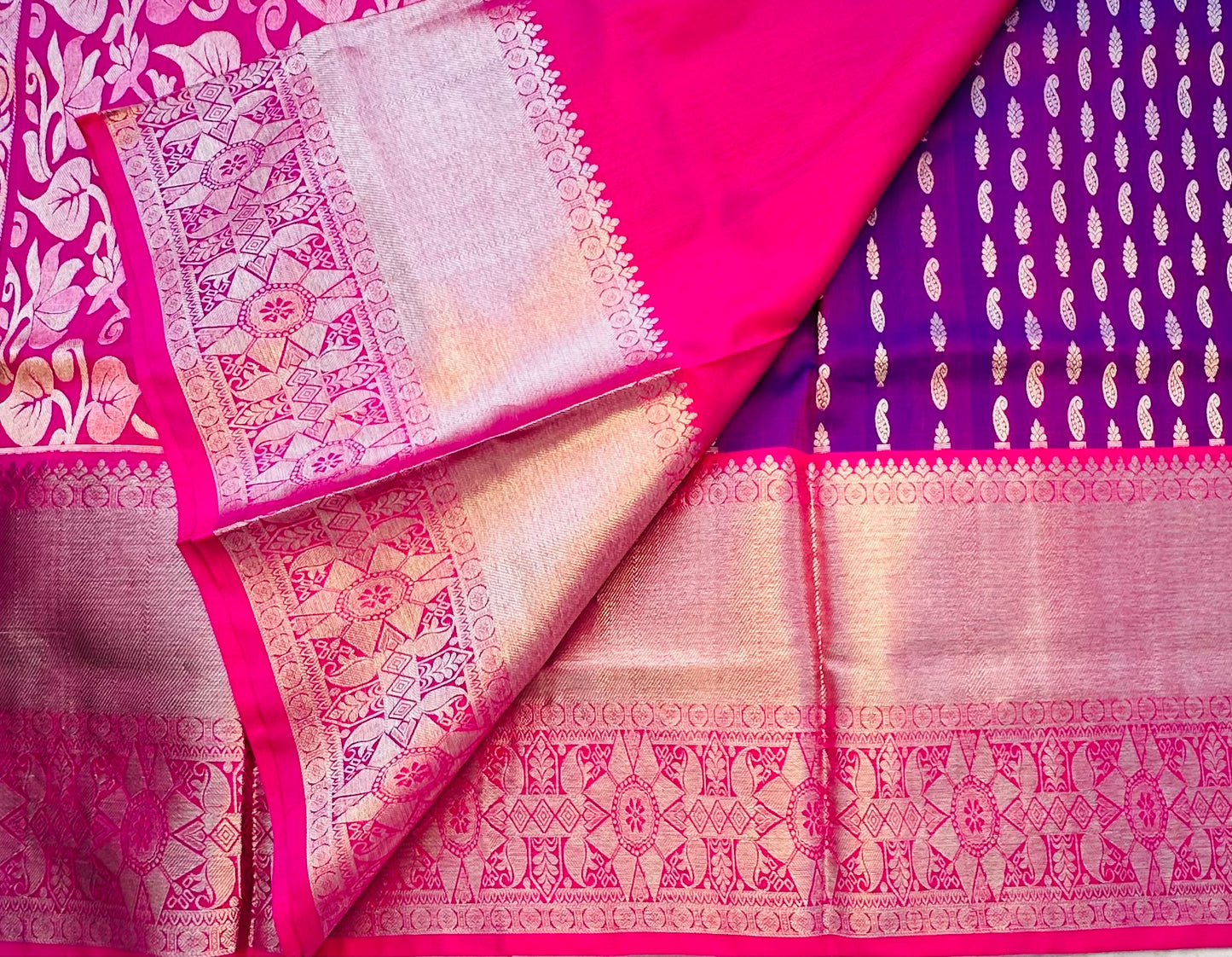 PURPLE ND PINK PURE VENKATAGIRI SILK SAREE
