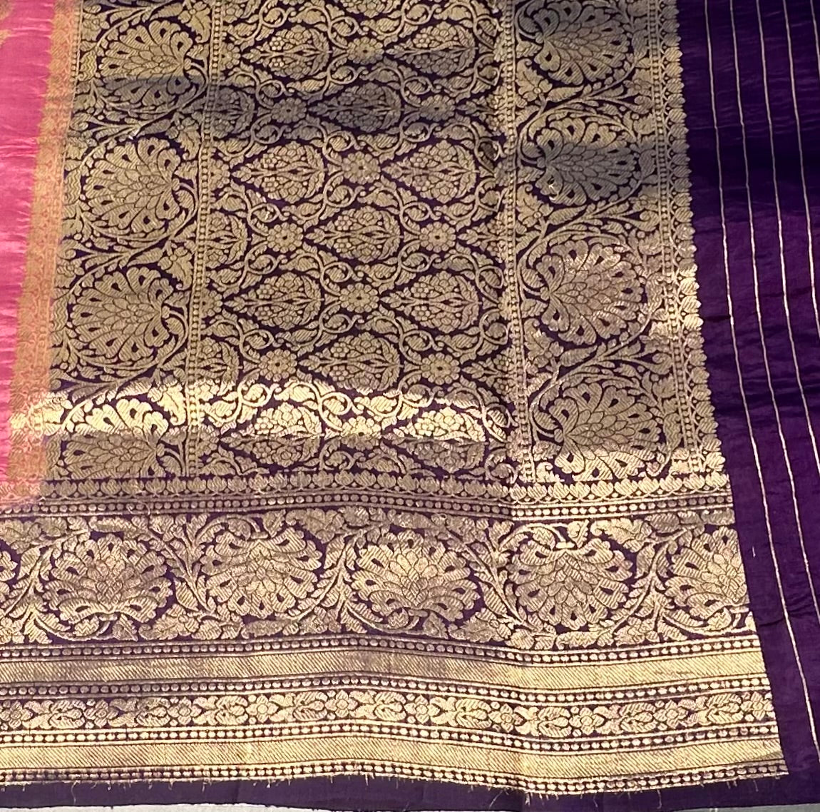 PINK BANARAS PURE RAW MANGO SAREE