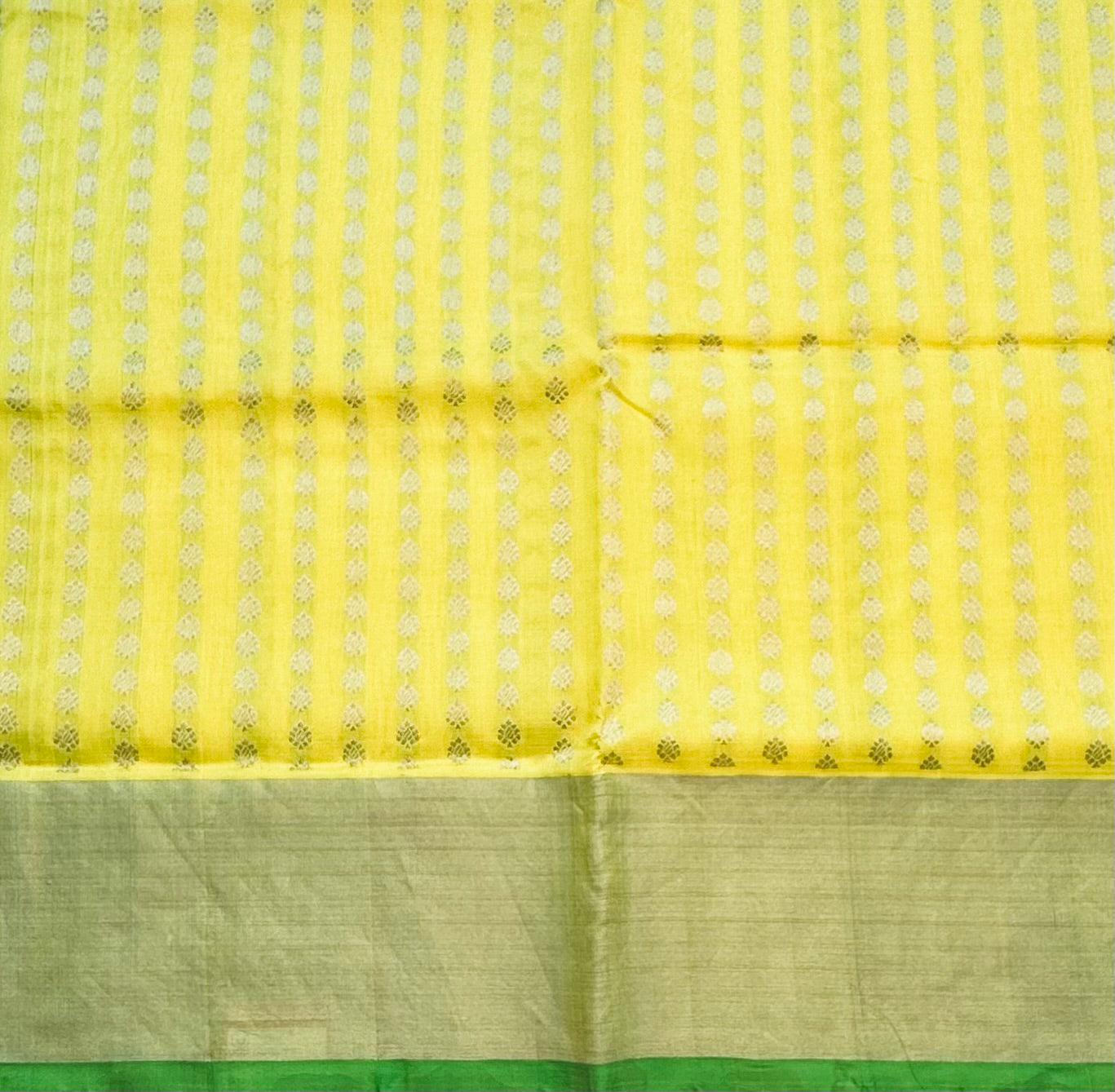 YELLOW GREEN PURE VENKATAGIRI SILK SAREE