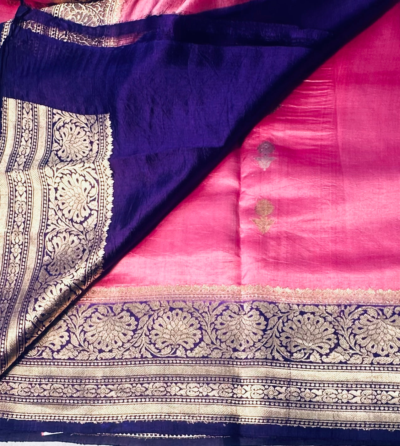 PINK BANARAS PURE RAW MANGO SAREE