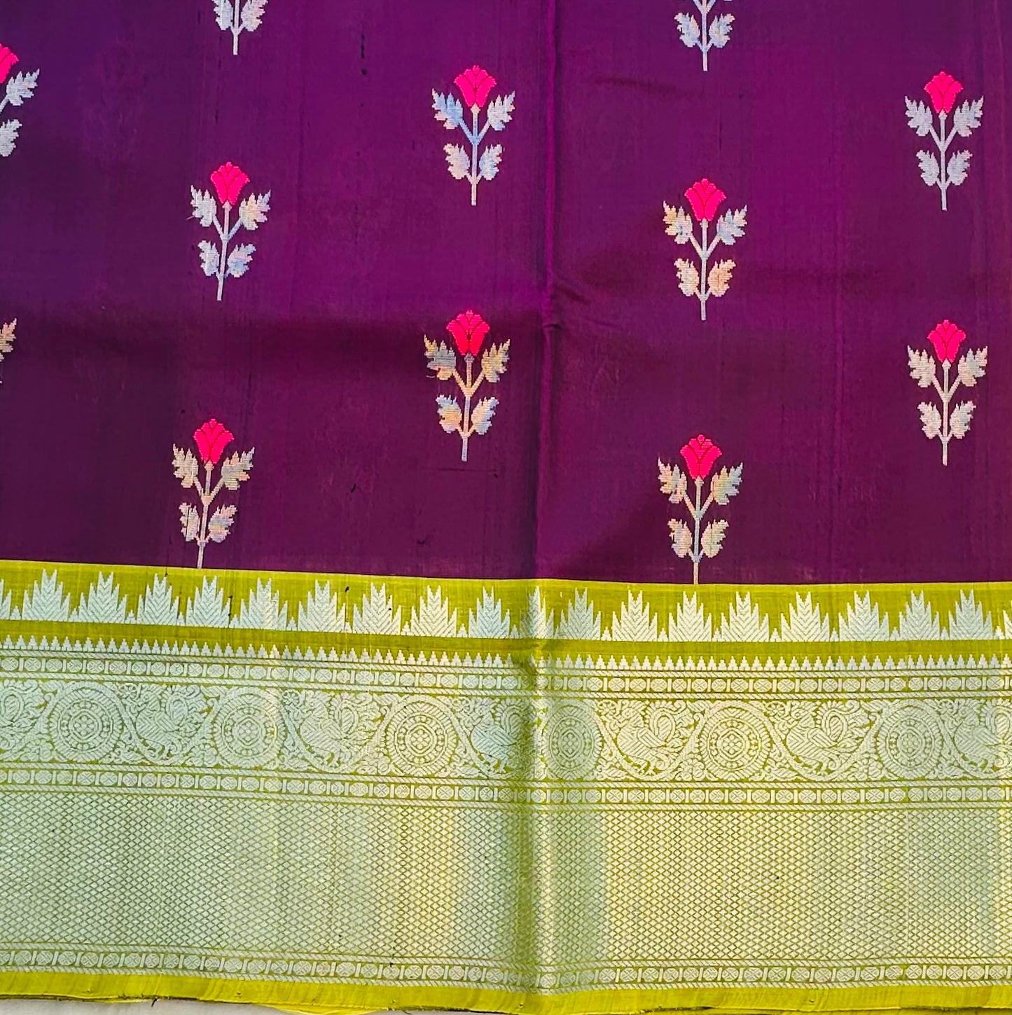 DARK PURPLE PURE VENKATAGIRI SILK SAREE