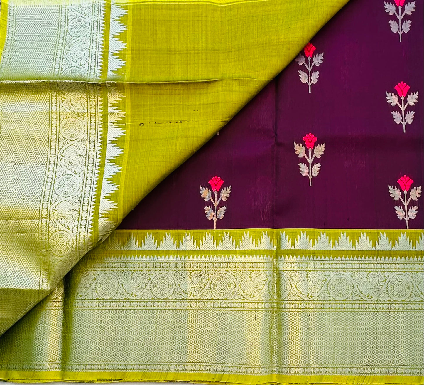 DARK PURPLE PURE VENKATAGIRI SILK SAREE