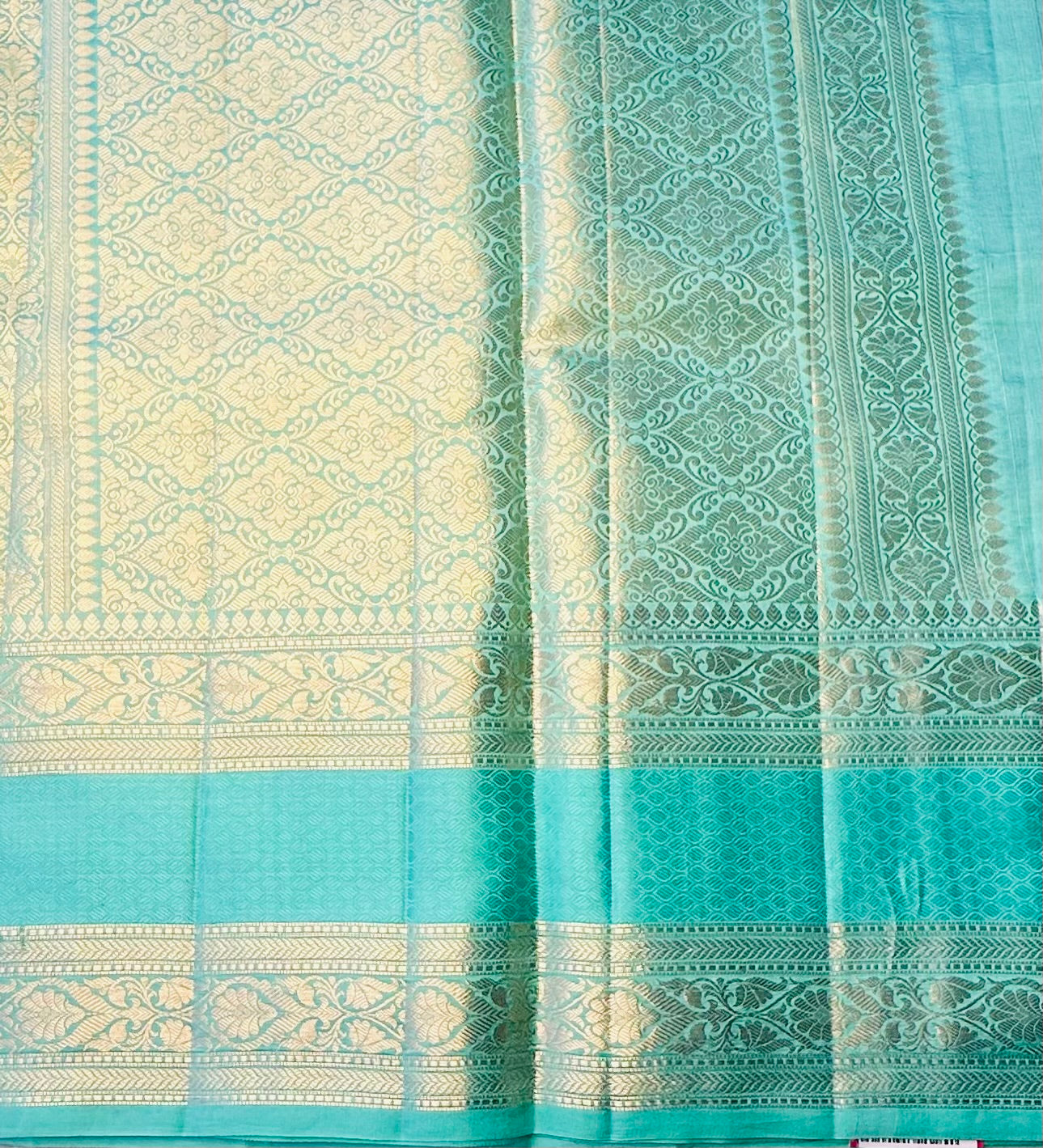 BOTTLE GREEN BANARAS PURE DESIGNER SAREE