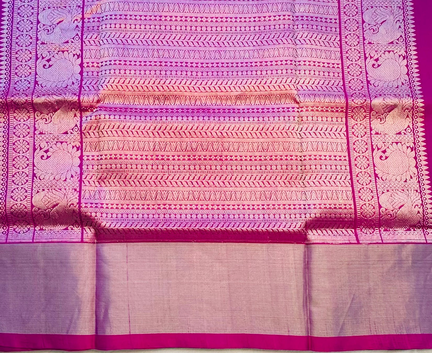 GREE ND PINK PURE VENKATAGIRI SILK SAREE