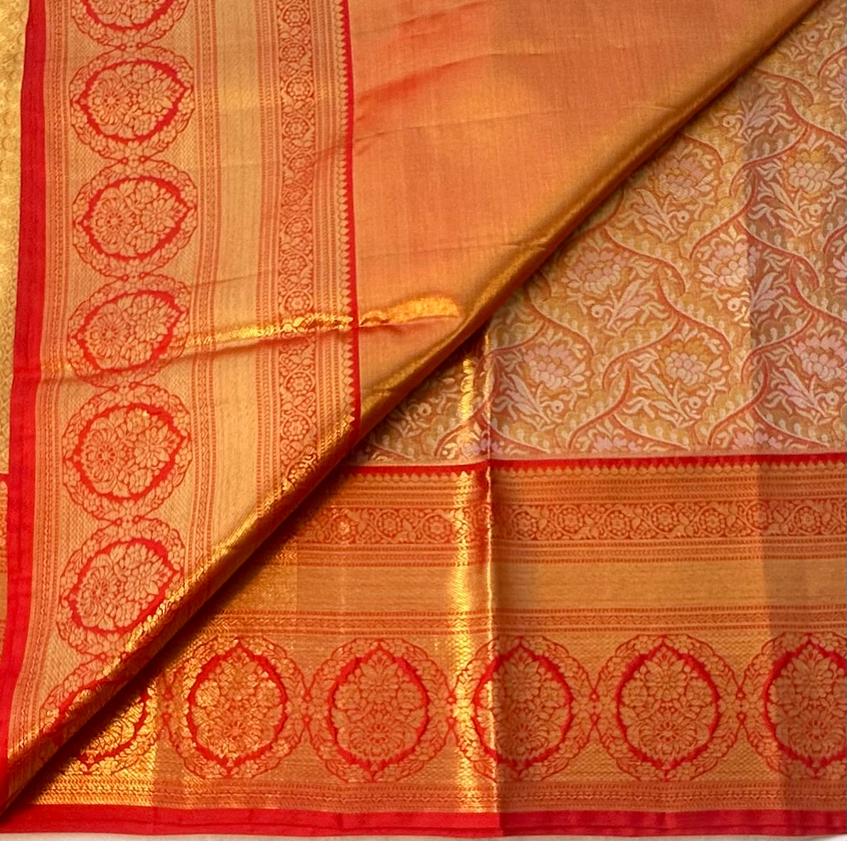 ORANGE KANJIVARAM SILK