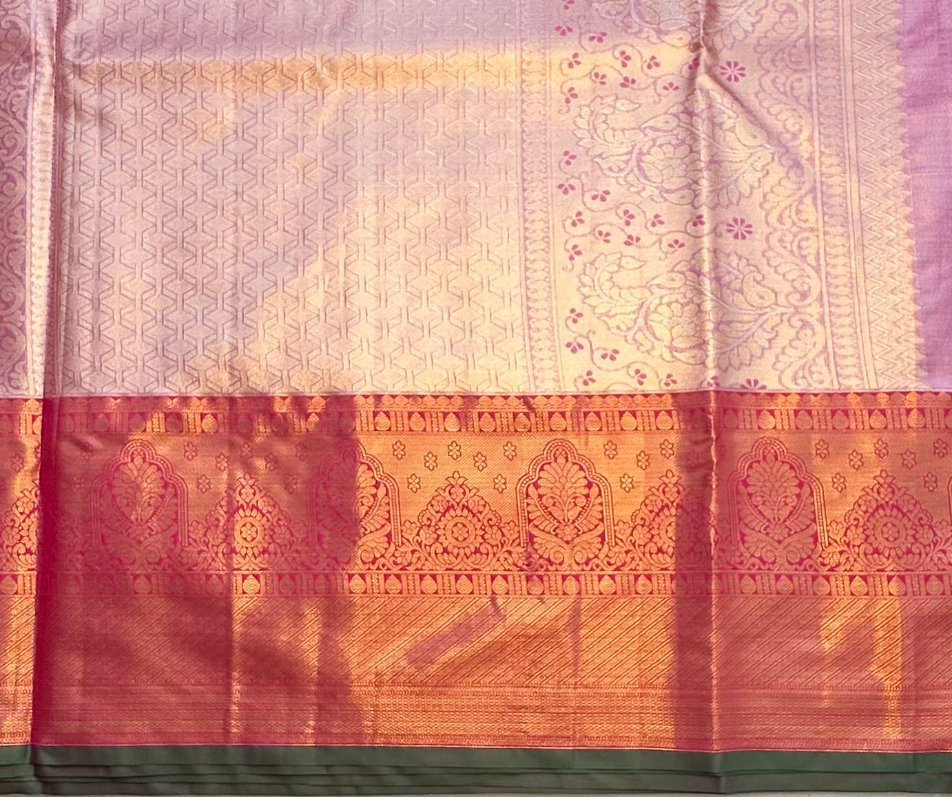 LAVENDER PINK TISSUE KANJIVARAM SILK SAREE