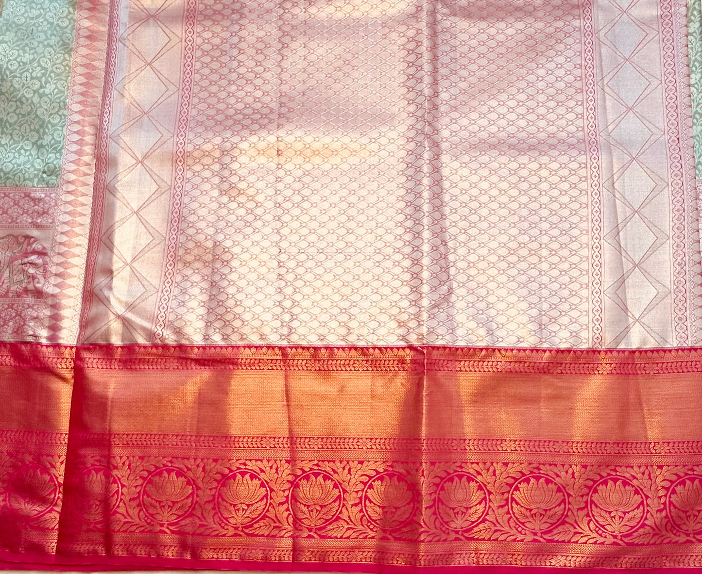 SEA GREEN TISSUE KANJIVARAM SILK SAREE