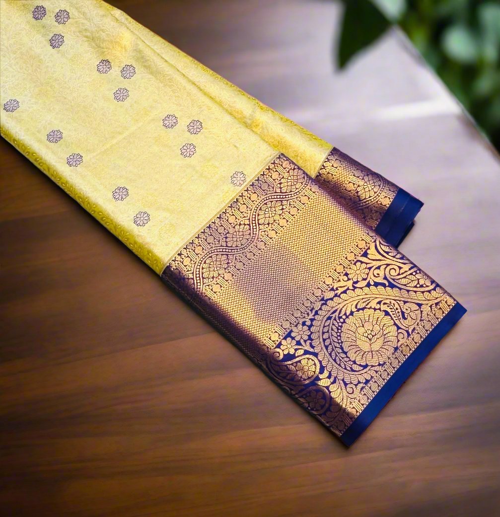 YELLOW TISSUE KANJIVARAM SILK SAREE