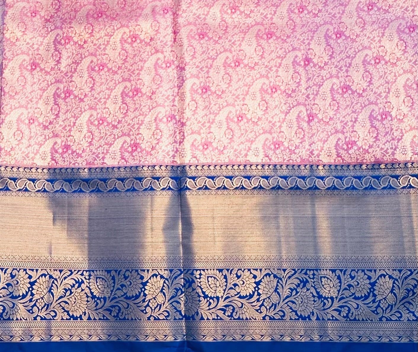 ONION PINK TISSUE KANJIVARAM SILK SAREE