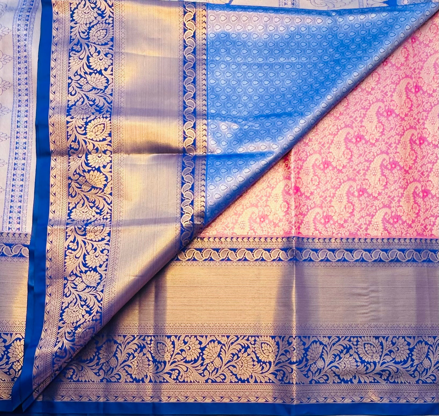 ONION PINK TISSUE KANJIVARAM SILK SAREE