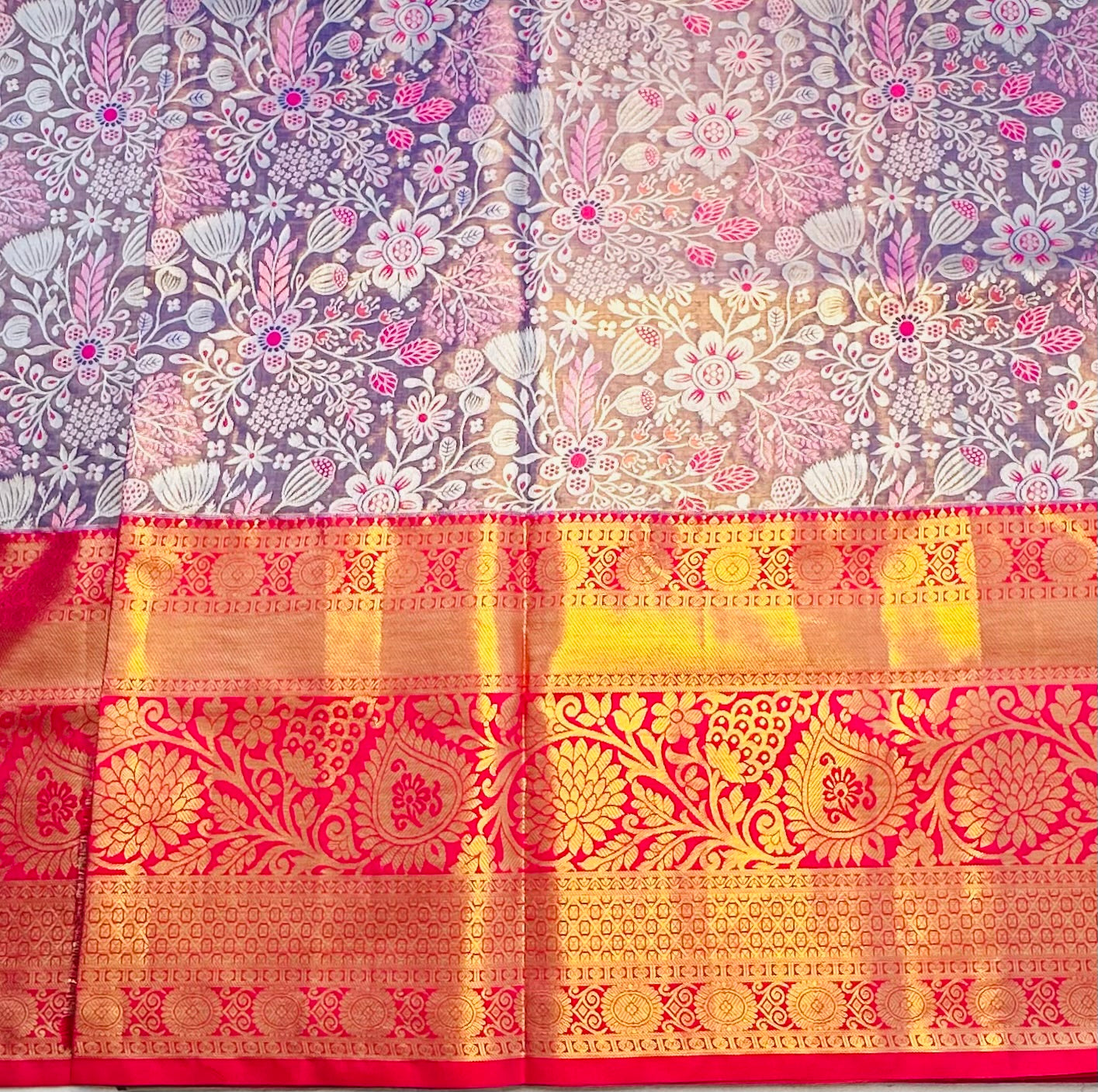 PURPLE TISSUE KANJIVARA SILK SAREE