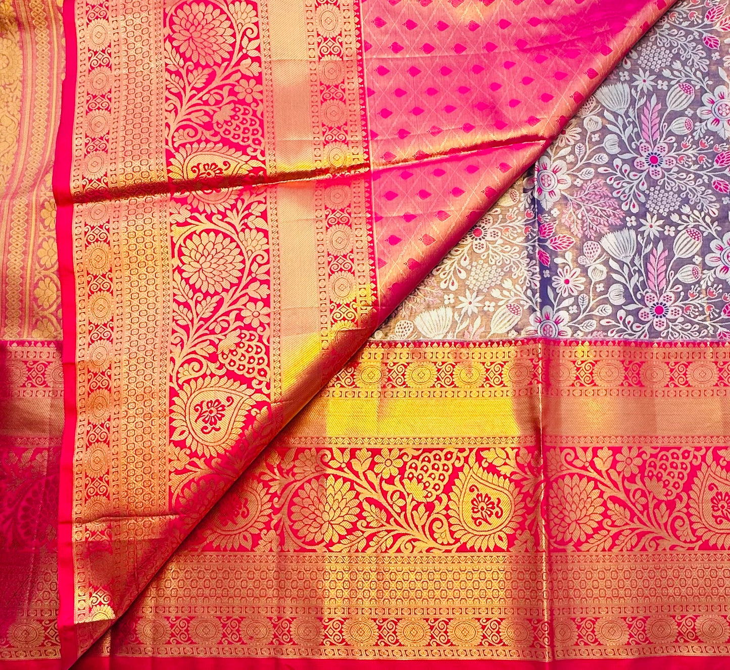 PURPLE TISSUE KANJIVARA SILK SAREE