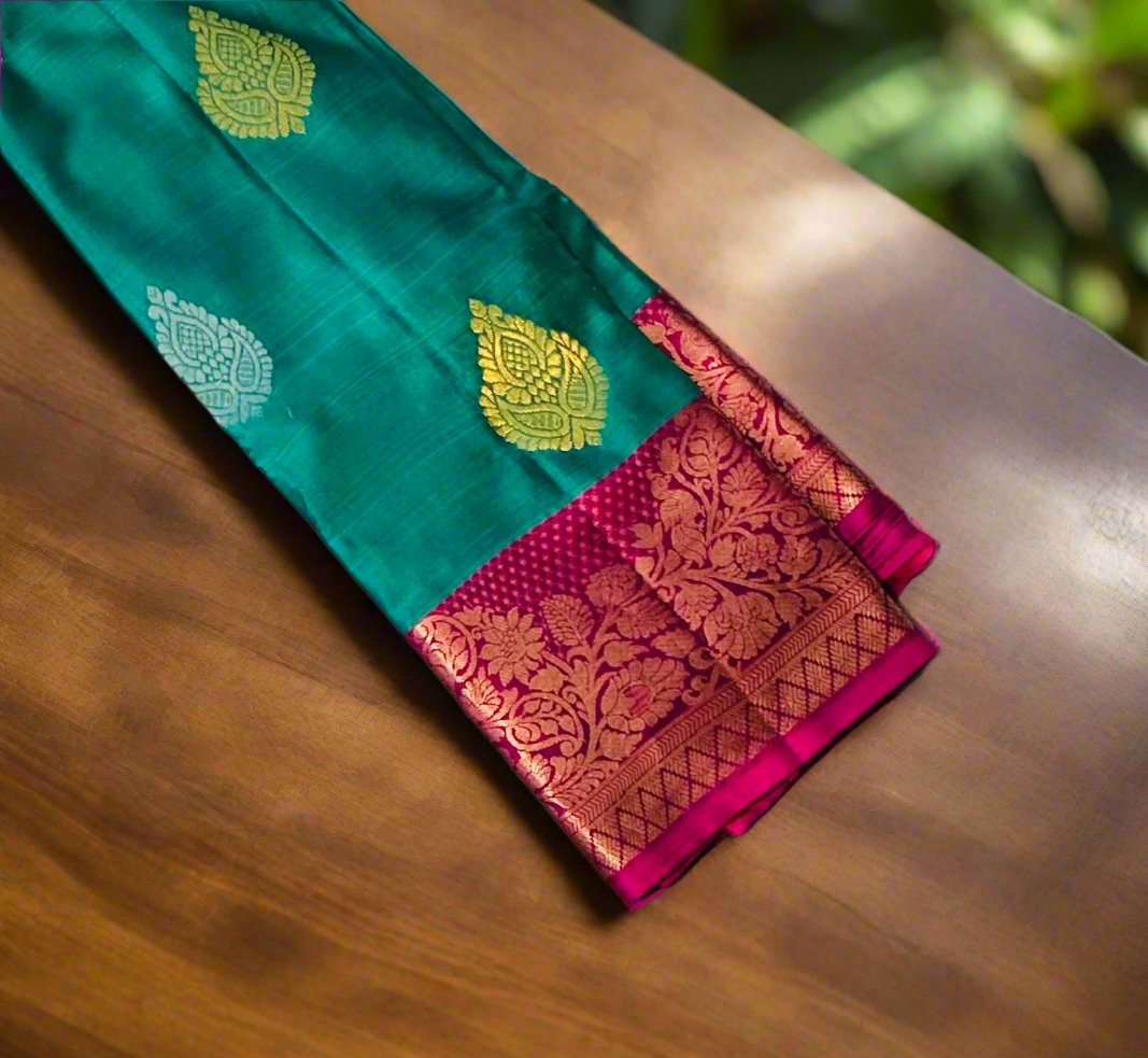 RAMA GREEN KANJIIVARAM LIIIGHT WEIGHT