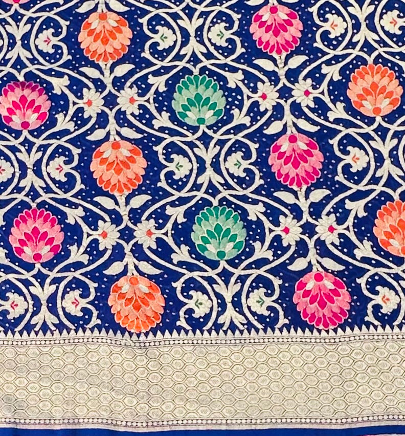 PURPLE BANARAS DESIGNER PURE GORGETTES