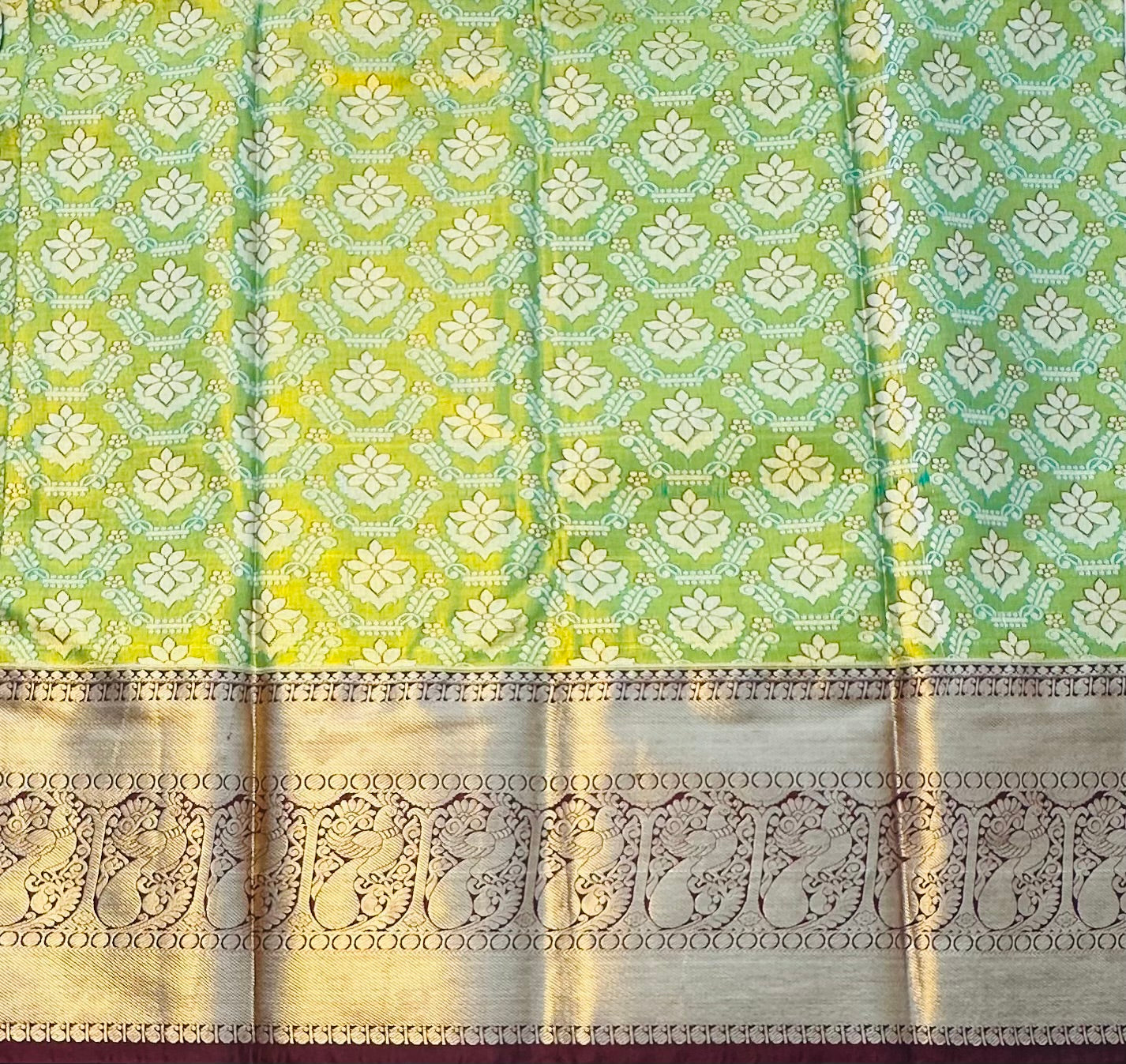 PARROTGREEN  TISSUE KANJIVARAM SILK SAREE