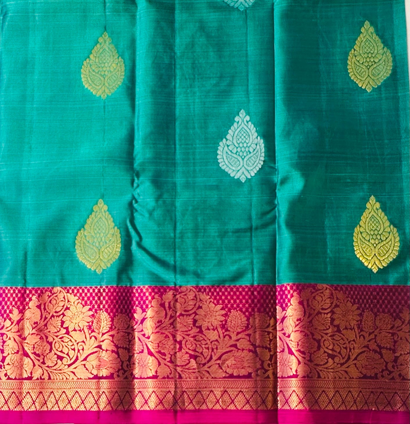 RAMA GREEN KANJIIVARAM LIIIGHT WEIGHT