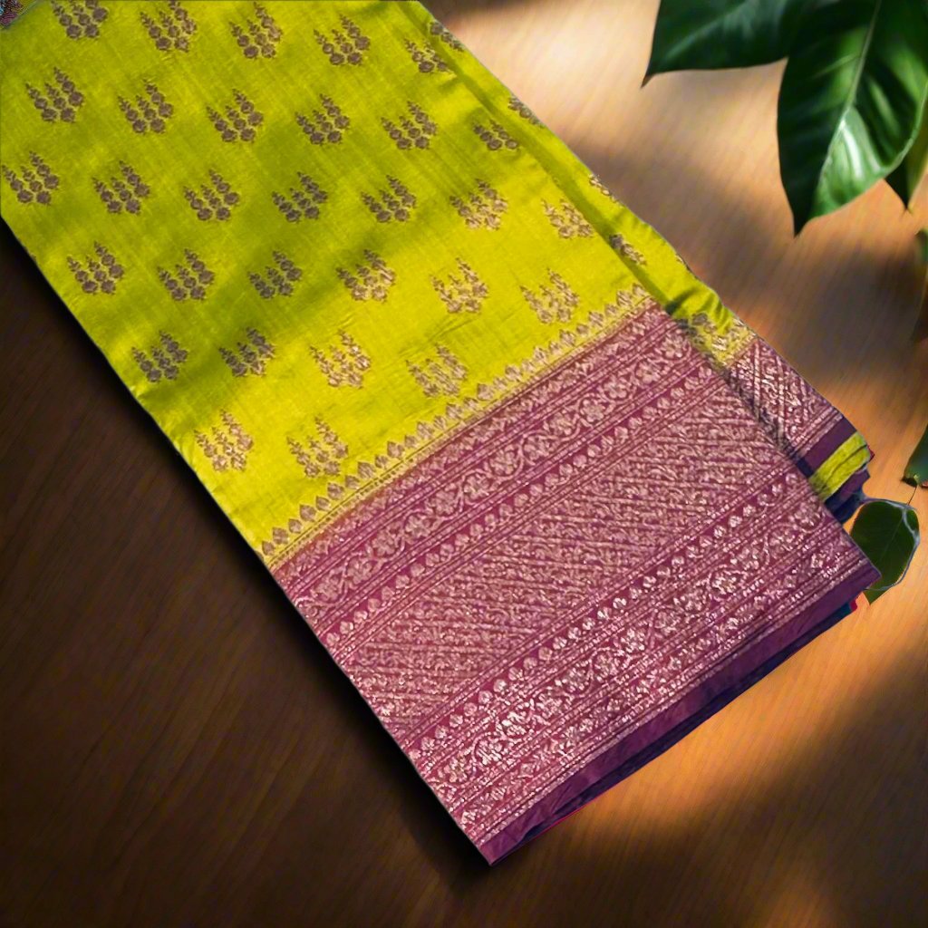 MEHENDI  PURE CHINIYA SILK SAREE