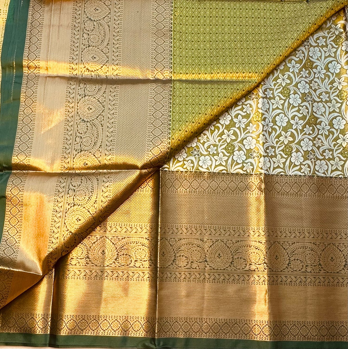 GREEN TISSUE KANJIVARAM SILK SAREE