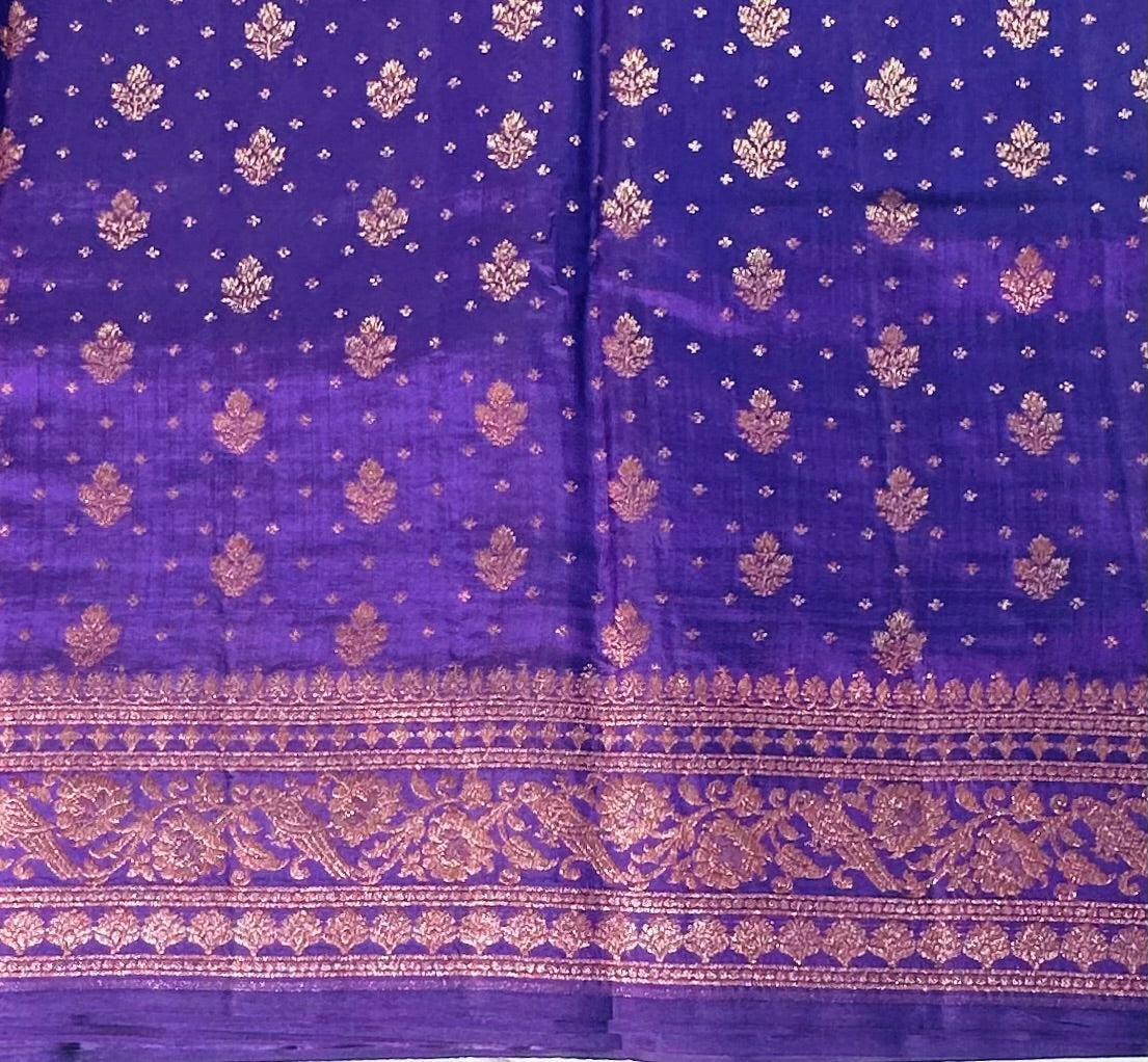 PURPLE PURE CHINIYA SILK SAREE