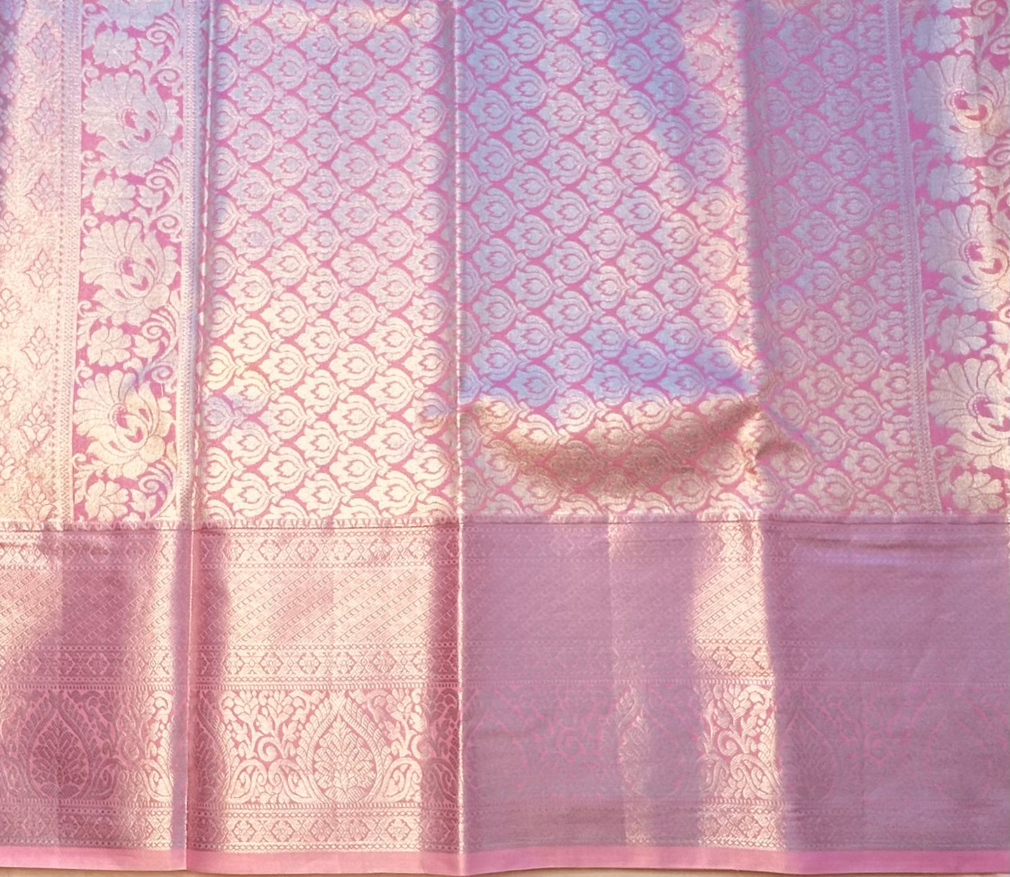BABY PINK TISSUE KANJIVARAM SILK SAREE