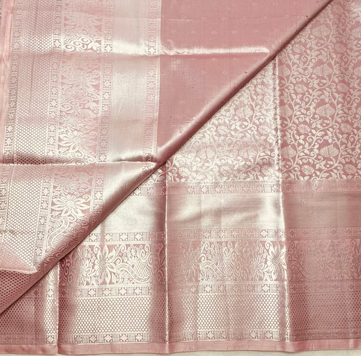 PEACH TISSUE KANJIVARAM SILK SAREE