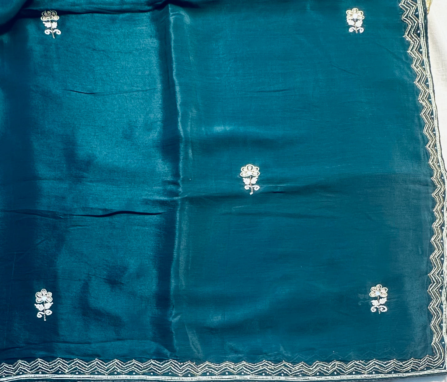 DARK GREEN DESIGNER WORK SAREE
