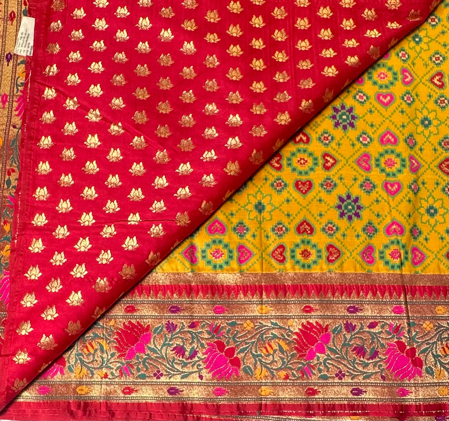 METHI YELLOW BANARAS PURE PATOLA DESIGNER SAREE