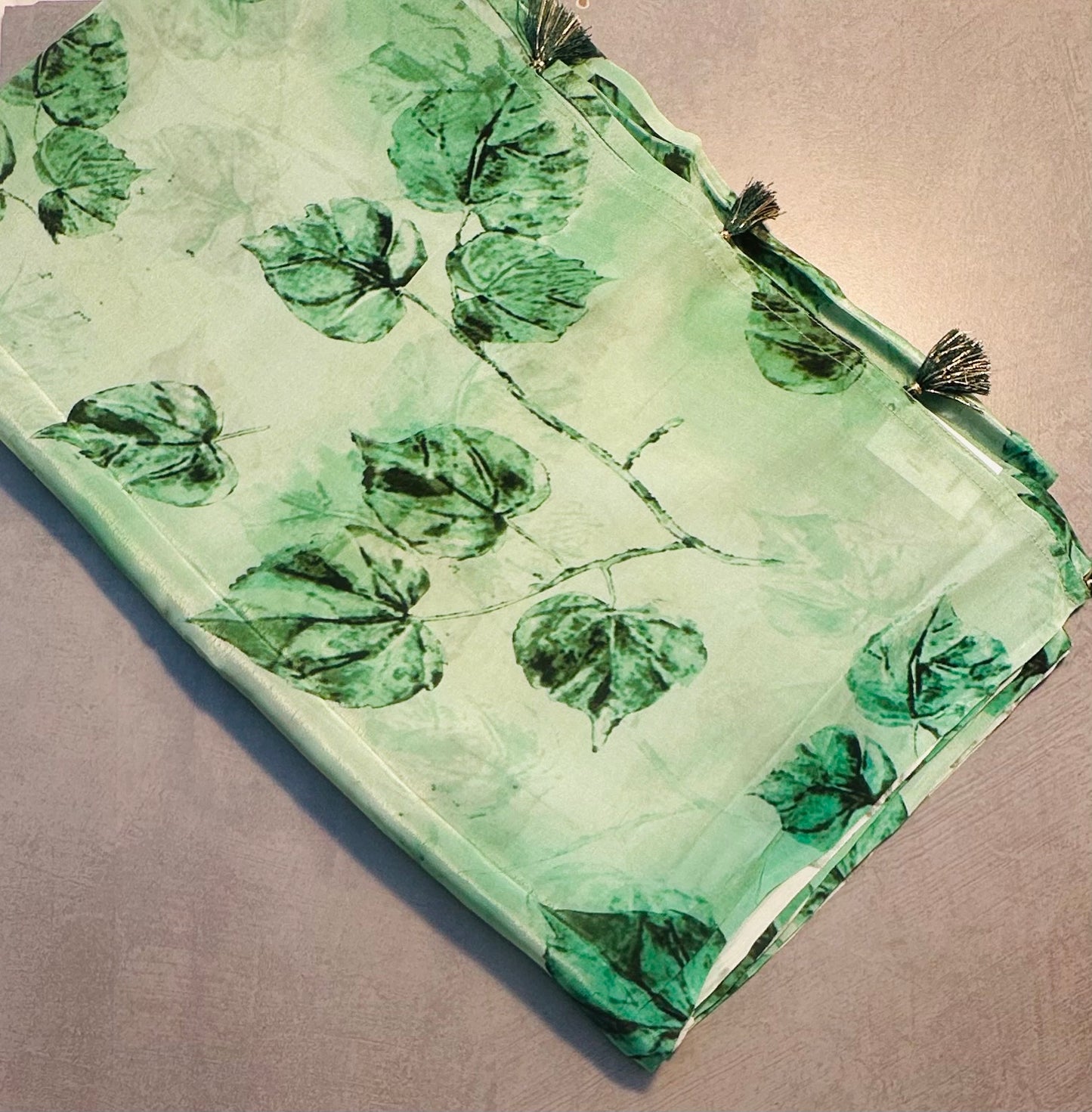 PISTA GREEN DESIGNER WORK SAREE