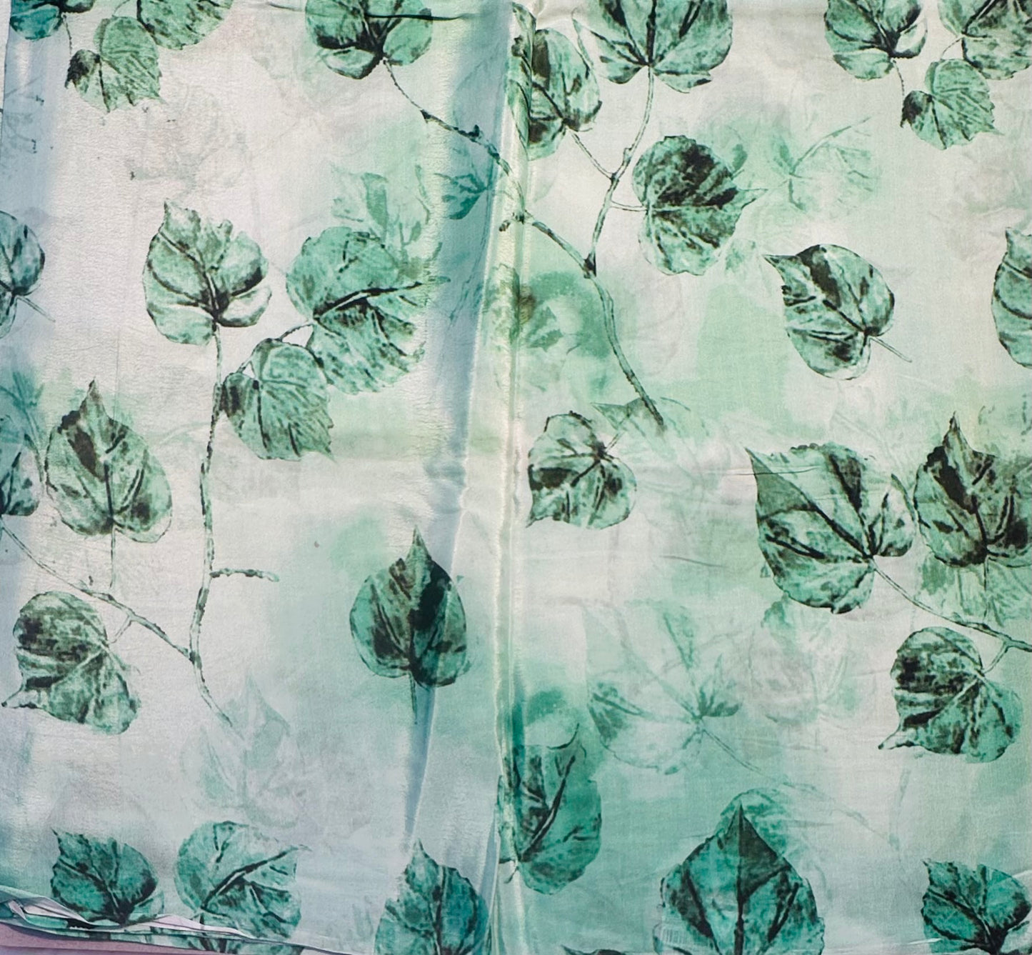 PISTA GREEN DESIGNER WORK SAREE