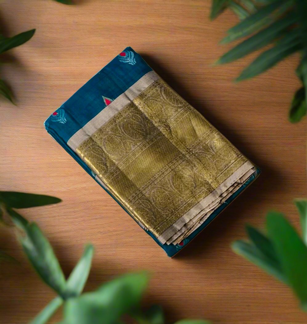 METALLIC BLUE KANJIVARAM LIGHT WEIGHT