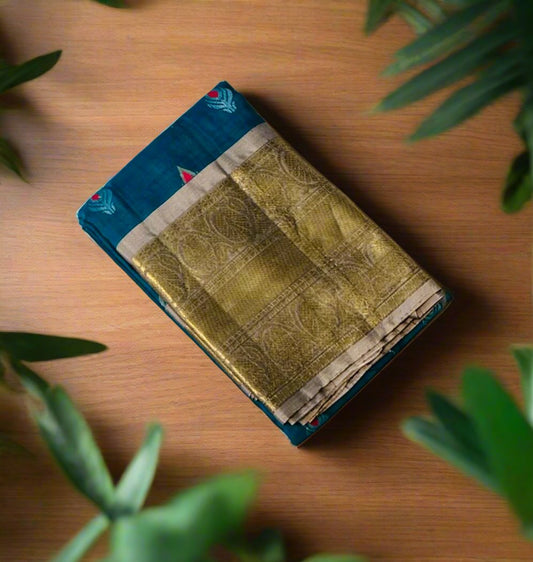 METALLIC BLUE KANJIVARAM LIGHT WEIGHT