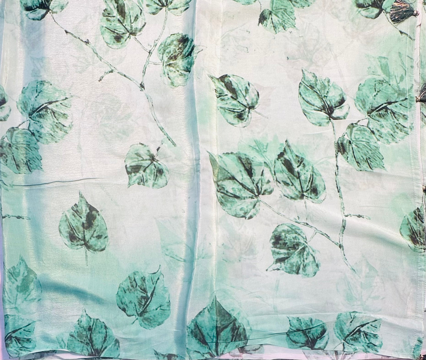 PISTA GREEN DESIGNER WORK SAREE