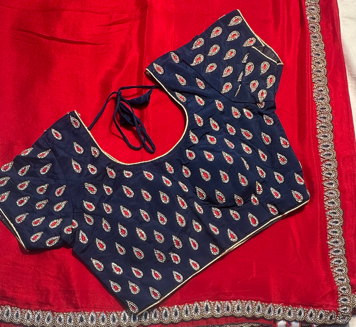 RED DESIGNER WORK SAREE