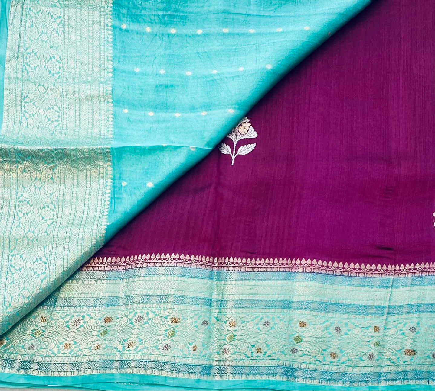 PURPLE ND SEA GREEN PURE RAW MANGO