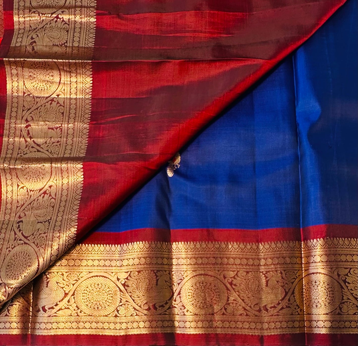 NAVY BLUE KANJIVARAM LIGHT WEIGHT