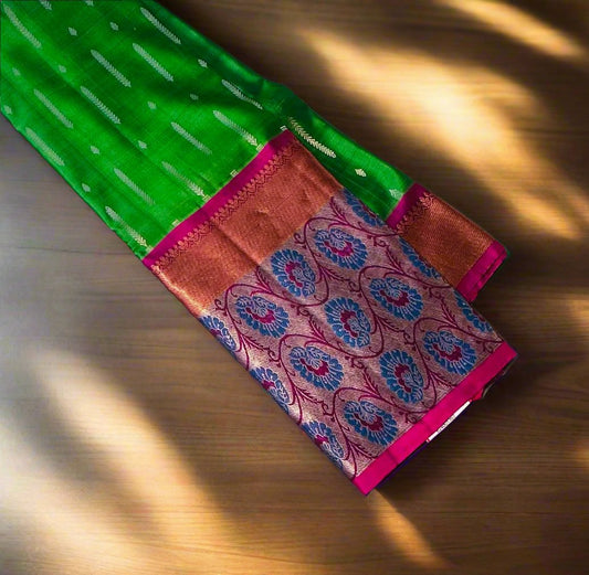 GREEN KANJIVARAM LIGHT WEIGHT