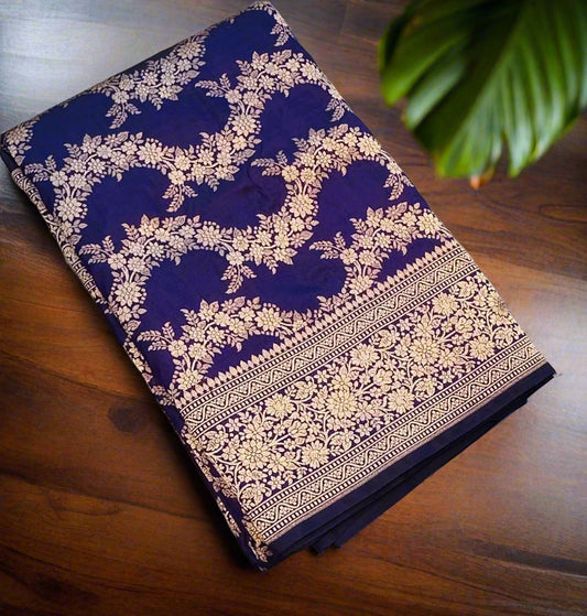 PURPLE BANARAS PURE KATAAN JAAL SAREE